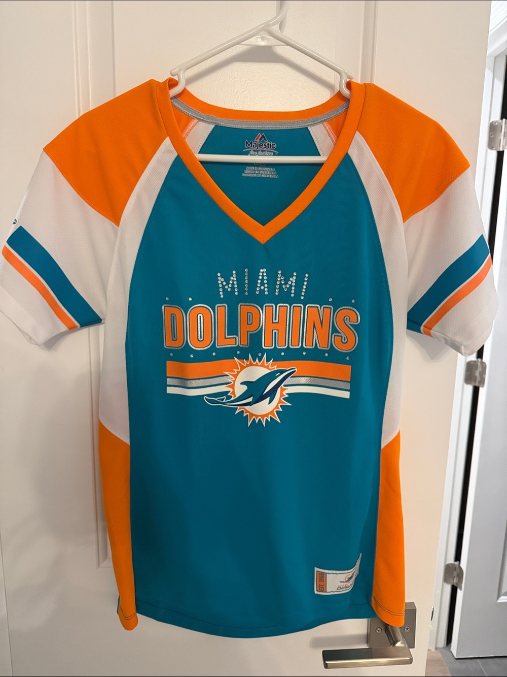 Majestic Miami Dolphins Teal & Orange Women’s Short Sleeve Jersey